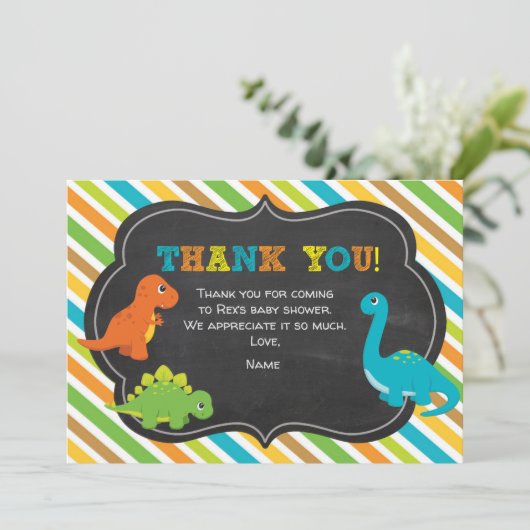 Danke Karte Dinosaurier (Stehend Vorderseite)