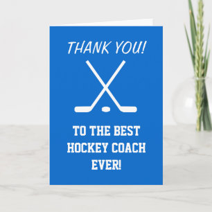 Danke Karte für den Hockeytrainer   Personalisierb