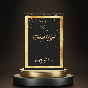 Danke Karte Geburtstag schwarzen Gold Konfetti