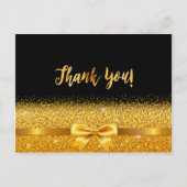 Danke Karte Geburtstag schwarzen goldenen Bogen (Vorderseite)