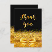 Danke Karte Geburtstag schwarzes Gold elegant (Vorne/Hinten)