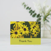 Danke Karte, gelbe dunkle Blume. Postkarte (Stehend Vorderseite)