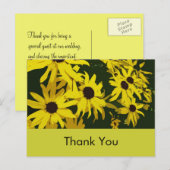 Danke Karte, gelbe dunkle Blume. Postkarte (Vorne/Hinten)