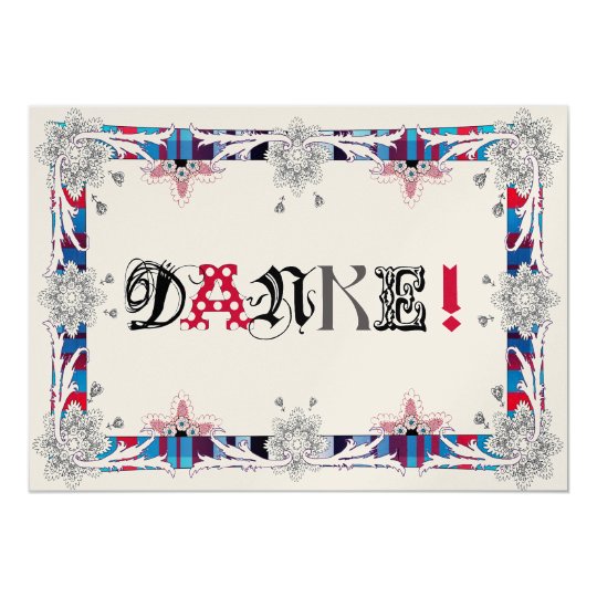 Danke Karte /German Version 12,7 X 17,8 Cm Einladungskarte
