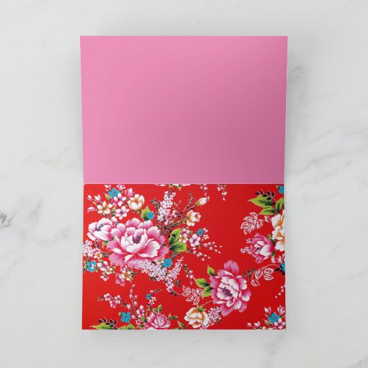 "Danke"-Karte in englischer und chinesischer Schri Karte (Innenseite)