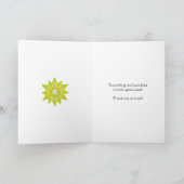 Danke Karte mit gelben Blumen (Innenseite)