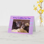 Danke Karte mit kuscheligen Katzen (Gelbe Blume)