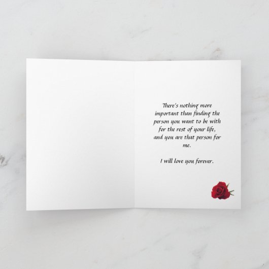 Danke Karte mit rote Rose (Innenseite)