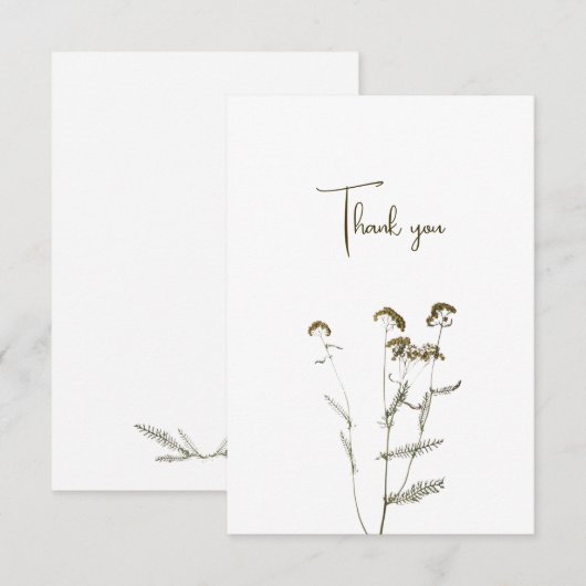 Danke Karte mit wilden Blume (Vorne/Hinten)