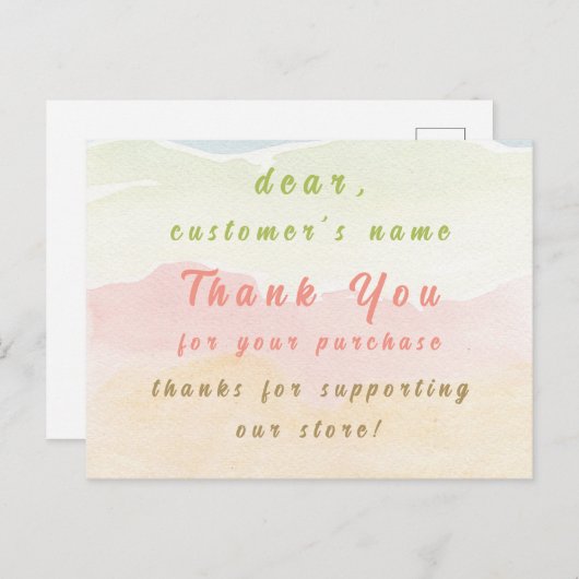 Danke Karte Pastellmotiv (Vorne/Hinten)