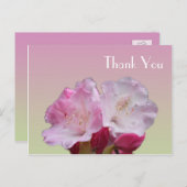 Danke Karte, rosa Rhododendron Blume Postkarte (Vorne/Hinten)