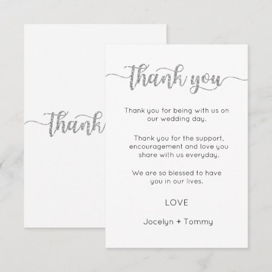 Danke Karte, Script danke Karte (Vorne/Hinten)