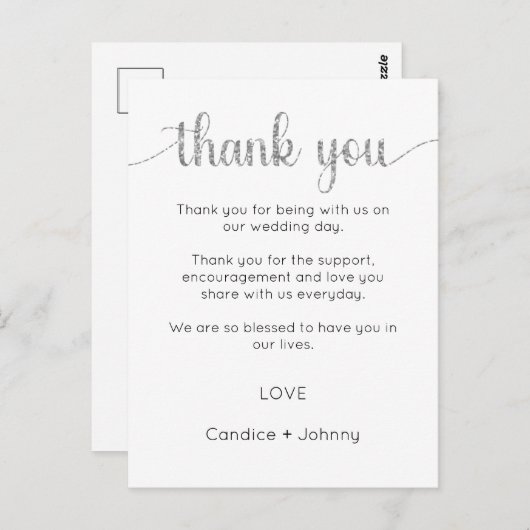 Danke Karte, Script danke Karte (Vorne/Hinten)