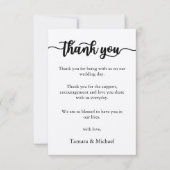 Danke Karte, Script danke Karte (Vorderseite)