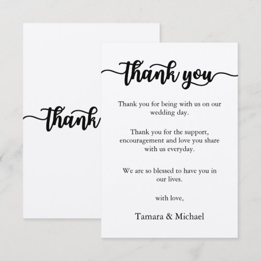 Danke Karte, Script danke Karte (Vorne/Hinten)