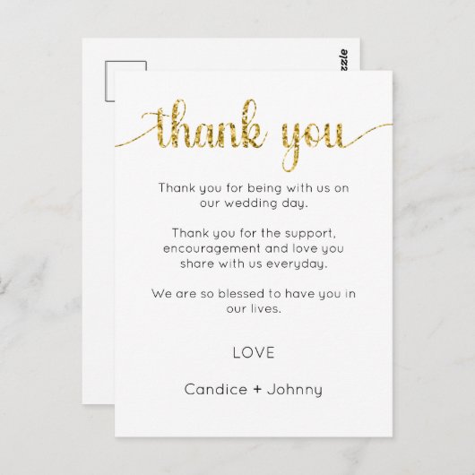 Danke Karte, Script danke Karte (Vorne/Hinten)