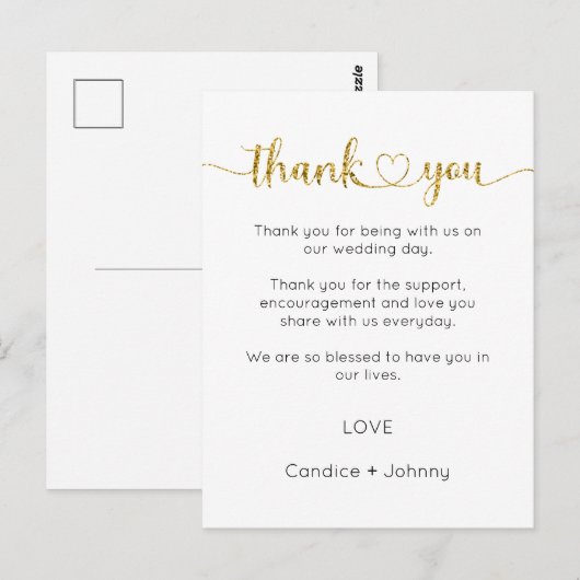 Danke Karte, Script danke Karte (Vorne/Hinten)