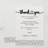 Danke Karte, Script danke Karte, Lace (Vorne/Hinten)