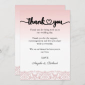 Danke Karte, Script danke Karte, Lace (Vorne/Hinten)