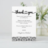 Danke Karte, Script danke Karte, Lace (Stehend Vorderseite)