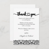 Danke Karte, Script danke Karte, Lace (Vorne/Hinten)