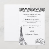 Danke Karte, Script Dankeschön Card, Paris (Vorne/Hinten)