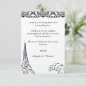 Danke Karte, Script Dankeschön Card, Paris (Stehend Vorderseite)