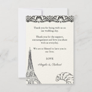 Danke Karte, Script Dankeschön Card, Paris