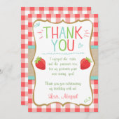 Danke Karte Strawberry First Birthday Sommer (Vorne/Hinten)