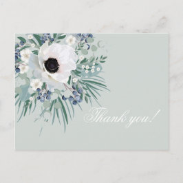 Danke Karte weiß Anemone grün