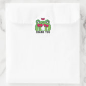 Danke Kawaii Frog Sticker, Geschenketikett Runder Aufkleber (Tasche)