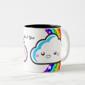 Danke KAWAII Regenbogen-Tasse durch thecutescream Zweifarbige Tasse (VorderseiteRechts)