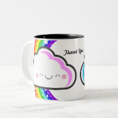 Danke KAWAII Regenbogen-Tasse durch thecutescream Zweifarbige Tasse (Vorderseite Links)