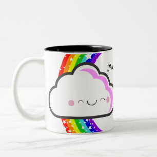 Danke KAWAII Regenbogen-Tasse durch thecutescream Zweifarbige Tasse