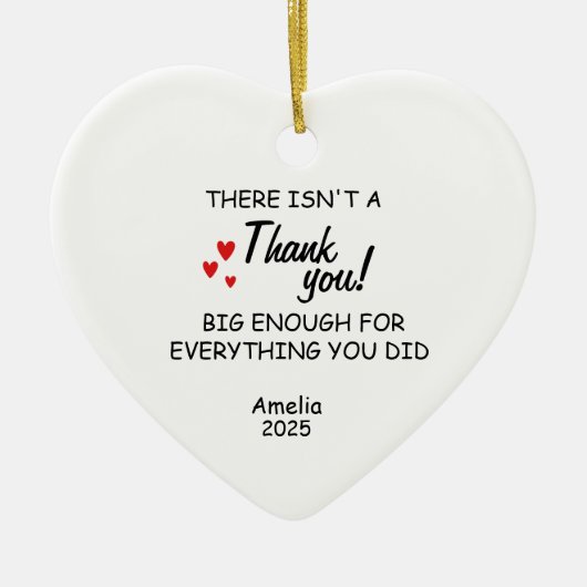 Danke, Keepake, Personalisiert danke, Geschenk Keramik Ornament (Vorne)