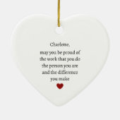 Danke, Keepake | Personalisiert Vielen Dank Keramik Ornament (Hinten)