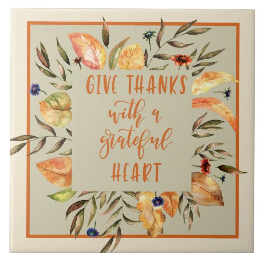 Danke - Keramik für Herbst Fliese (Vorderseite)