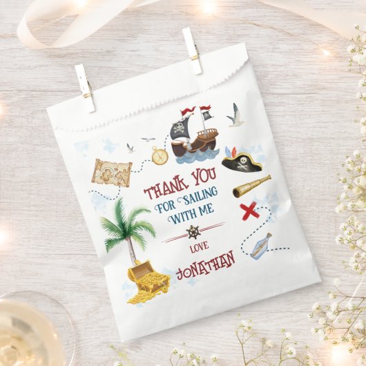 Danke Kids Pirate Party Baby Geburtstag Geschenktütchen (Ausgeschnitten)