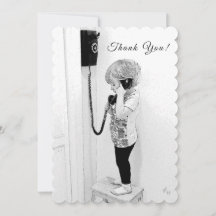 Danke, Kind, Altes Telefon, B&W Art