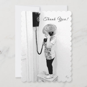 Danke, Kind, Altes Telefon, B&W Art Feiertagskarte
