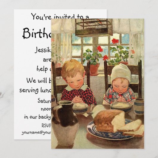 Danke Kinder von Jessie Willcox Smith Einladung (Vorne/Hinten)