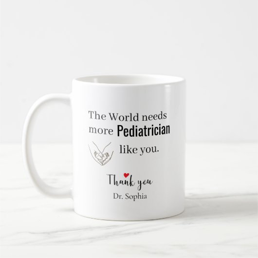 Danke Kinderarzt Benutzerdefinierter Name Kaffeetasse (Links)