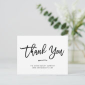 Danke | Kleine Einzelhandelsunternehmen in Schwarz Postkarte (Stehend Vorderseite)