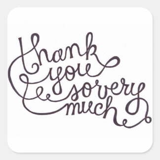 Danke, kleine Quadrat-Aufkleber Quadratischer Aufkleber