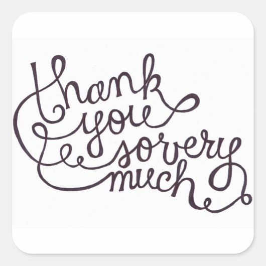 Danke, kleine Quadrat-Aufkleber Quadratischer Aufkleber (Vorderseite)