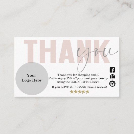 Danke, kleine Unternehmen, Packungsbeilage Visitenkarte (Vorderseite)