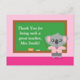 Danke, Koala-Bär, Lehrer-Schätzung Postkarte