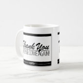 Danke kommen bitte wieder Fußmatten-Tasse Kaffeetasse (Vorderseite Links)