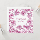 Danke Koreanischer Blumen Gruß Karte (Vorderseite/Rückseite Beispiel)