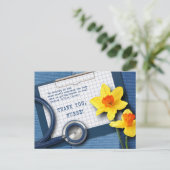 Danke, Krankenschwester. Frühlingsdüle und Stethos Postkarte (Stehend Vorderseite)